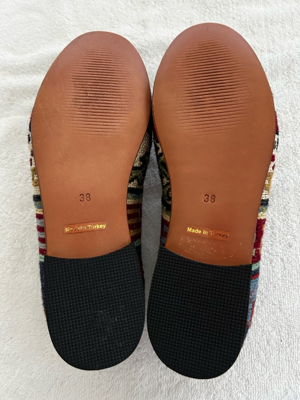 Embroidered Artemis Kilim Loafers in Red, Black & Tan - Picture 6 of 6